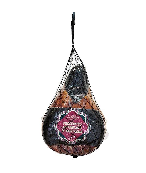 PROSCIUTTO CRUDO AFFUMICATO DI MONTAGNA PIATTO SENZA OSSO SOTTOVUOTO SALUMIFICIO ZAHRE KG 8
