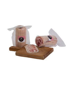 PANCETTA ARROTOLATA SENZA COTENNA A META' SOTTOVUOTO 
VALDORA KG 1,8