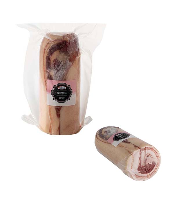 PANCETTA ARROTOLATA SENZA COTENNA A META' SOTTOVUOTO 
VALDORA KG 1,8