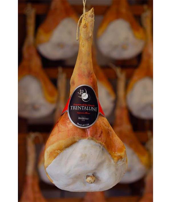 PROSCIUTTO SAN DANIELE DOP TRENTALUNE 20 MESI PELATO PERA SENZA OSSO TESTA & MOLINARO KG 7