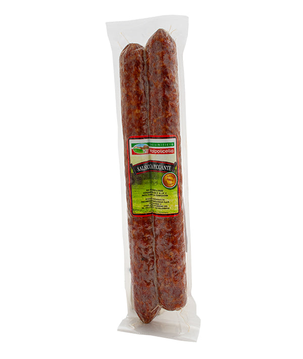 SALSICCIA PICCANTE SALUMIFICIO VALPOLICELLA LUNGA SENZA PELLE
PZ 2 SOTTOVUOTO KG 1,15