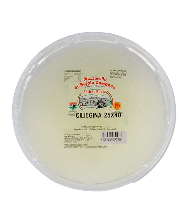MOZZARELLA DI BUFALA CAMPANA DOP VASCHETTA PZ 40X25 DIANO KG 1