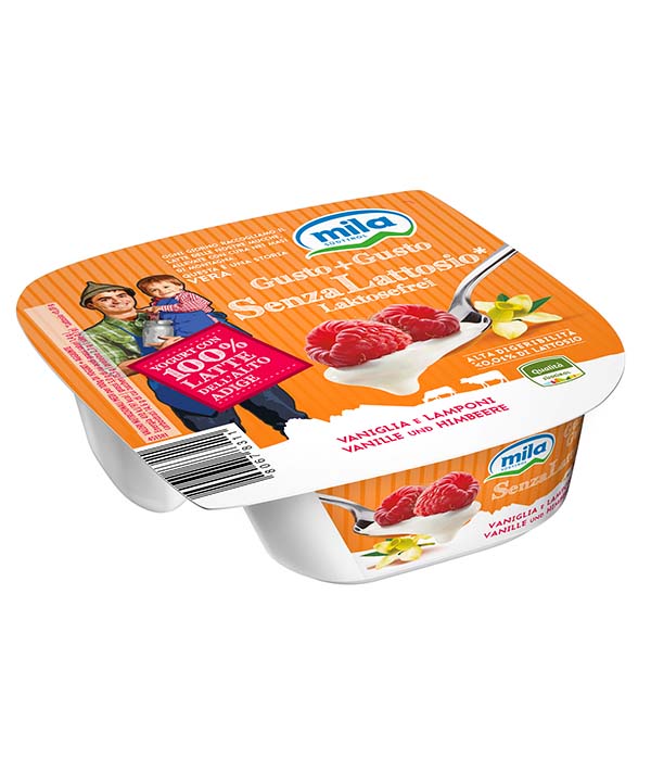 YOGURT VANIGLIA/LAMPONE SENZA LATTOSIO MILA GR 150