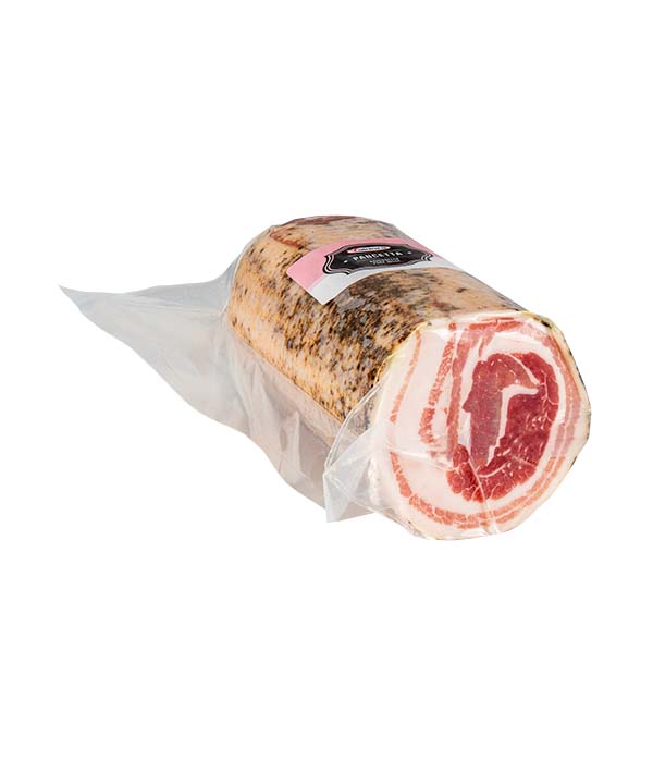 PANCETTA ARROTOLATA SENZA COTENNA AL PEPE A META' SOTTOVUOTO VALDORA KG 1,8