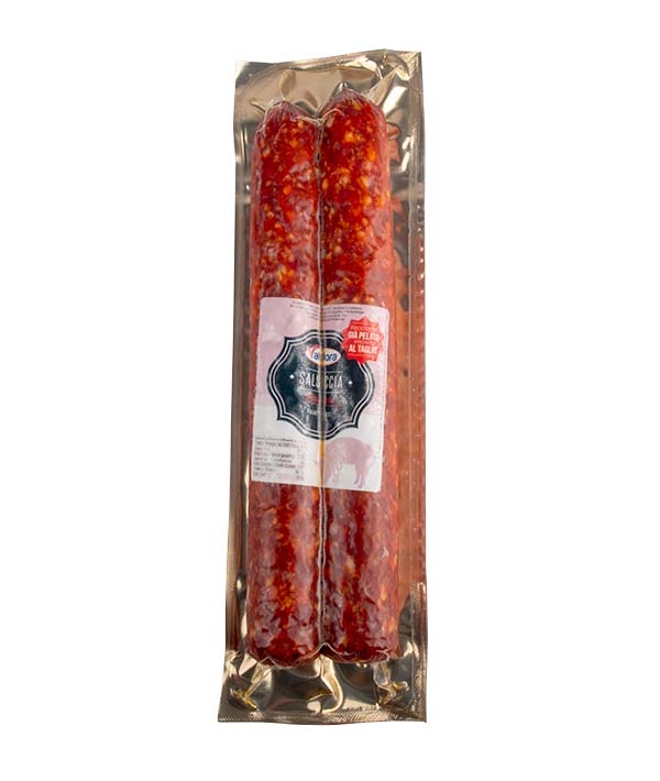 SALSICCIA PICCANTE LUNGA SENZA PELLE PZ 2 SOTTOVUOTO VALDORA KG 1