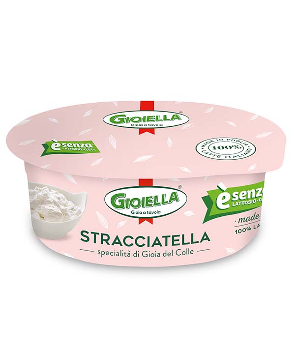 FORMAGGIO STRACCIATELLA CONFEZIONE SINGOLA ITALIA SENZA LATTOSIO GIOIELLA GR 125
