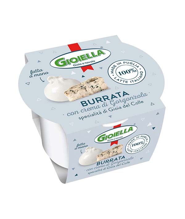 BURRATA PUGLIESE CON CREMA AL GORGONZOLA DOP 100% ITALIA GIOIELLA GR 125