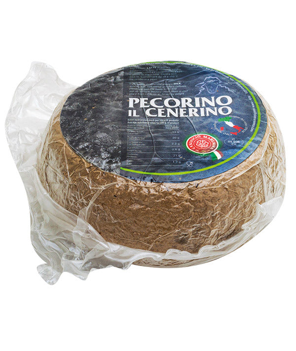 PECORINO STAGIONATO NELLA CENERE 60/90 GG SOTTOVUOTO 
FORMA KG 1,2