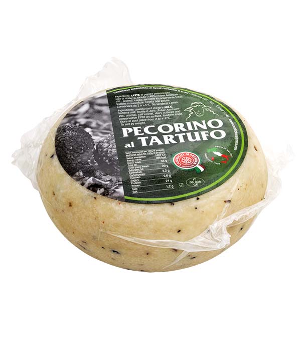 PECORINO AL TARTUFO STAGIONATO 30/60 GG SOTTOVUOTO FORMA KG 1,2