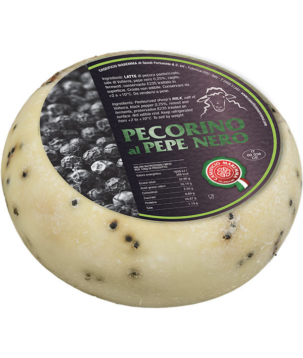 PECORINO AL PEPE NERO STAGIONATO 30 GG FORMA KG 1,2