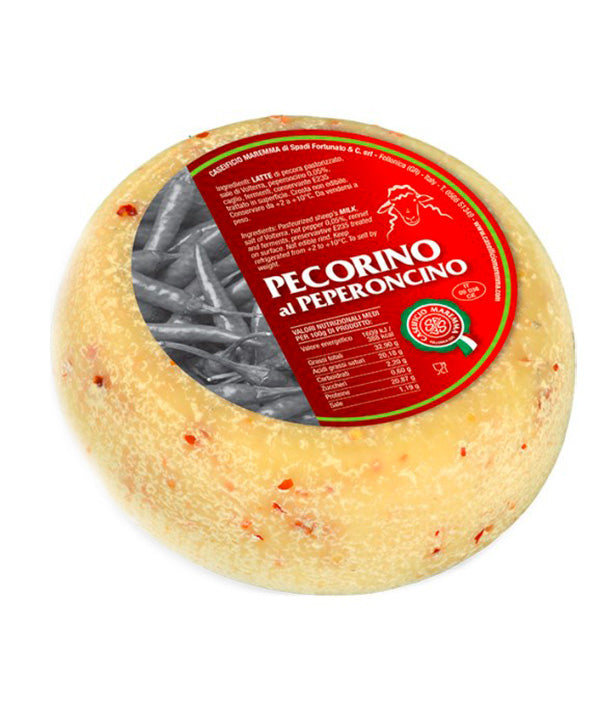 PECORINO AL PEPERONCINO STAGIONATO 30/60 GG 
SOTTOVUOTO FORMA KG 1,2