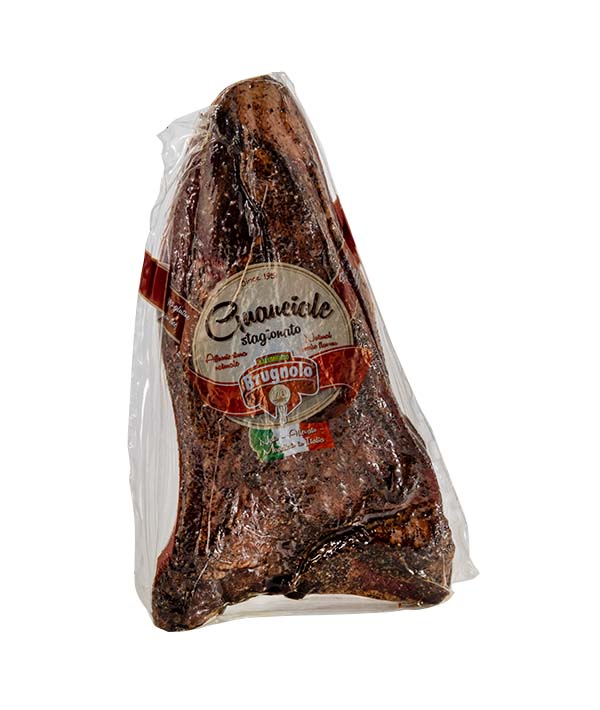 GUANCIALE DI SUINO STAGIONATO SOTTOVUOTO SALUMIFICIO M. BRUGNOLO KG 1,35