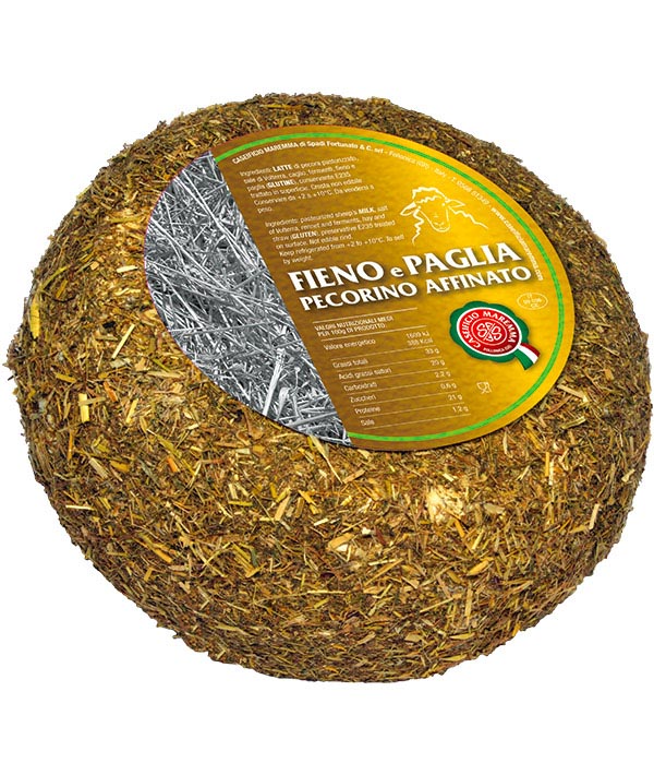 PECORINO FIENO E PAGLIA STAGIONATO 60/90 GG 
SOTTOVUOTO FORMA KG 1,2