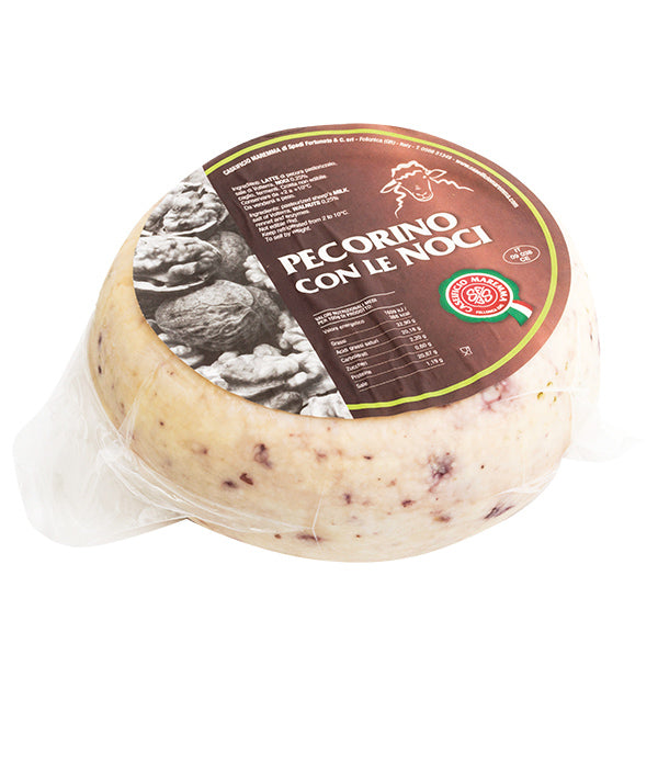 PECORINO CON LE NOCI STAGIONATO 30/60 GG 
SOTTOVUOTO FORMA KG 1,2