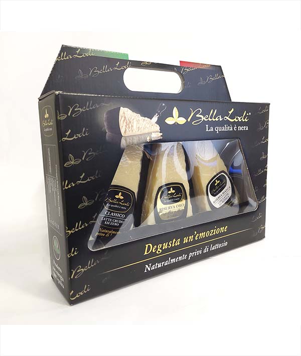 BOX FORMAGGI MISTI PZ 3 SENZA LATTOSIO GR 200 BELLA LODI GR 600