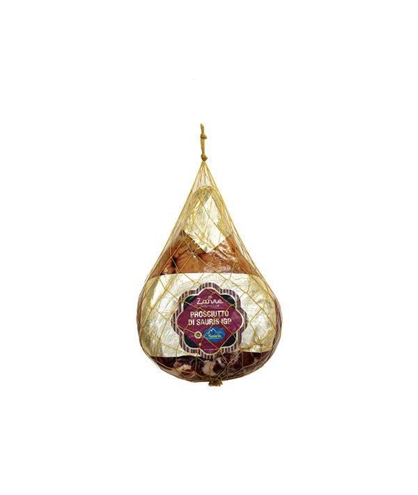 PROSCIUTTO CRUDO SENZA OSSO PRESSATO 18 MESI SAURIS IGP SOTTOVUOTO ZAHRE KG 8