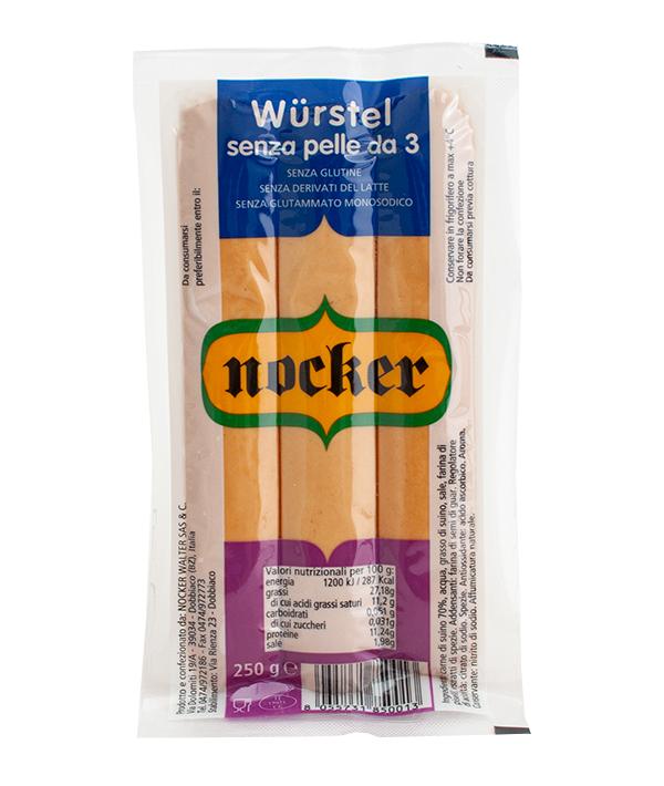 WURSTEL PURO SUINO S/PELLE PZ 3 NOCKER GR 250