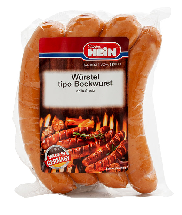 WÜRSTEL TIPO BOCKWURST DI PURO SUINO TEDESCHI PZ 4 GR 360