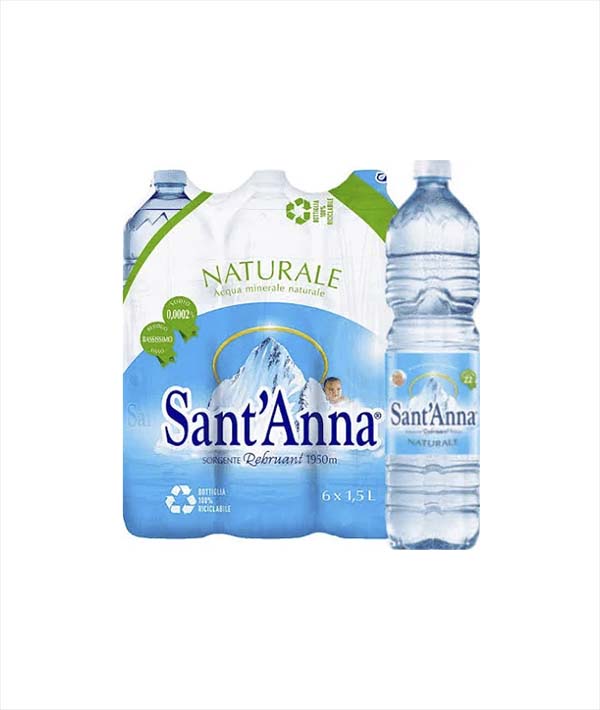 ACQUA MINERALE NATURALE PET LT 1,5 SANT'ANNA PZ 6