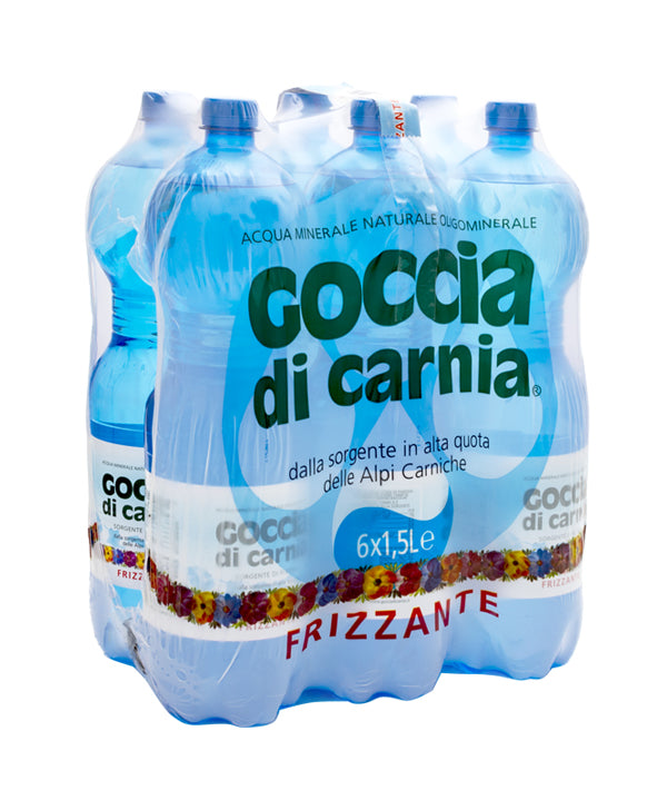 ACQUA MINERALE FRIZZANTE PET LT 1,5 GOCCIA DI CARNIA PZ 6