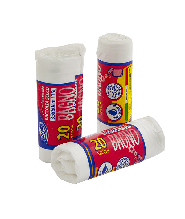 SACCO IMMONDIZIA BAGNO BIANCO CM 35X50 PZ 20