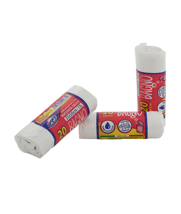 SACCO IMMONDIZIA BAGNO BIANCO CM 35X50 PZ 20