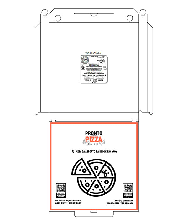 BOX PIZZA PERSONALIZZABILE PRONTO PIZZA CM 32,5 PZ 100