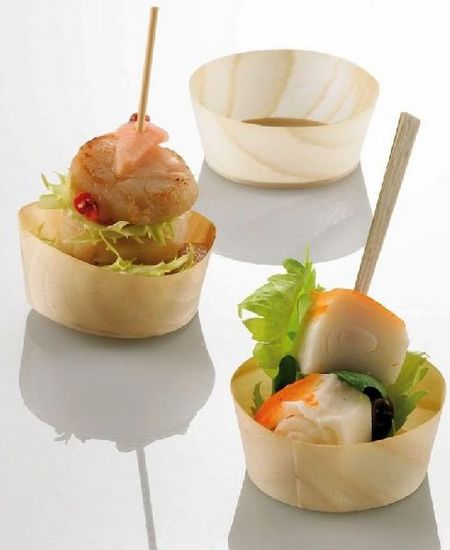 VASCHETTA LEGNO BASSA TONDA FINGERFOOD CM 5 X H2 PZ 100