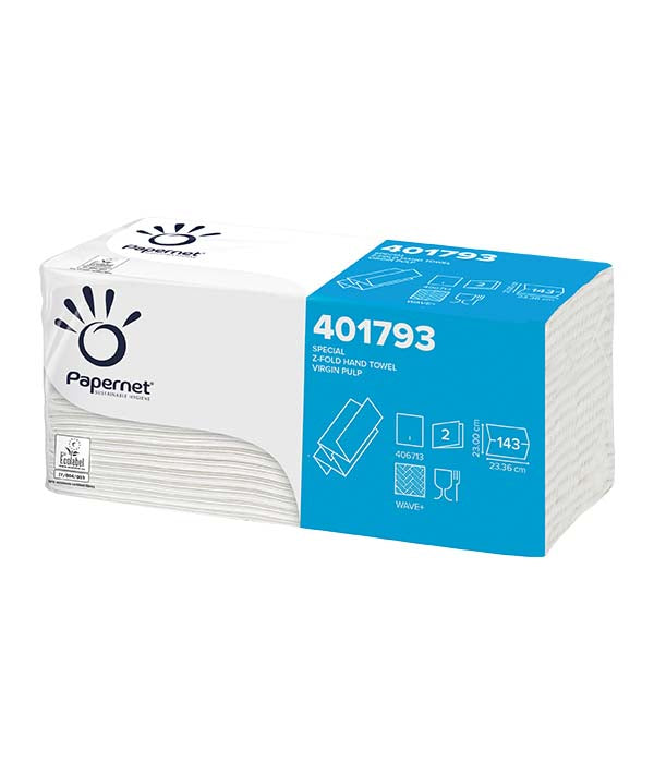 ASCIUGAMANO CARTA PIEGATO Z 2 VELI 143 STRAPPI CM 23X24 PZ 20