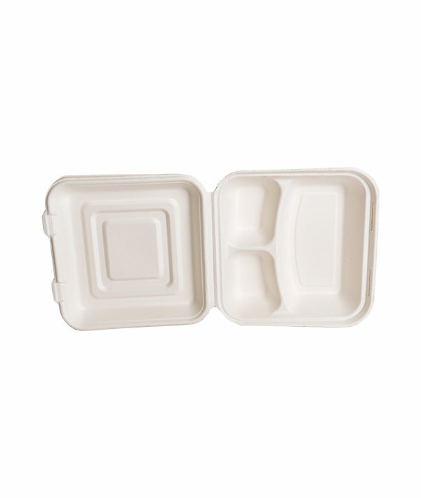 CONTENITORE COMPOSTABILE KEBAB 3/SCOMPARTI H10 CM 25X25 PZ 25