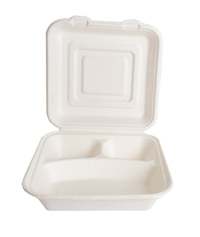 CONTENITORE COMPOSTABILE KEBAB 3/SCOMPARTI H10 CM 25X25 PZ 25