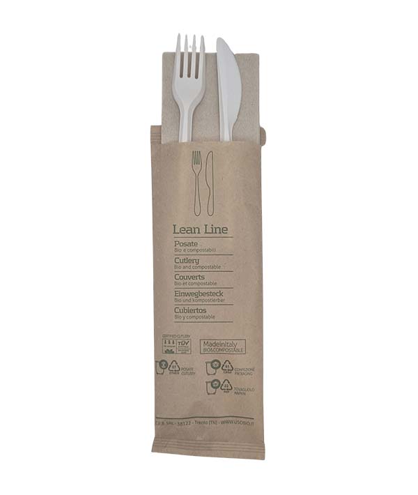 POSATE BIS COMPOSTABILE CON TOVAGLIOLO 1 VELO PZ 100