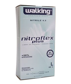 GUANTI MONOUSO NITROFLEX TG. L BLU SENZA POLVERE PZ 100