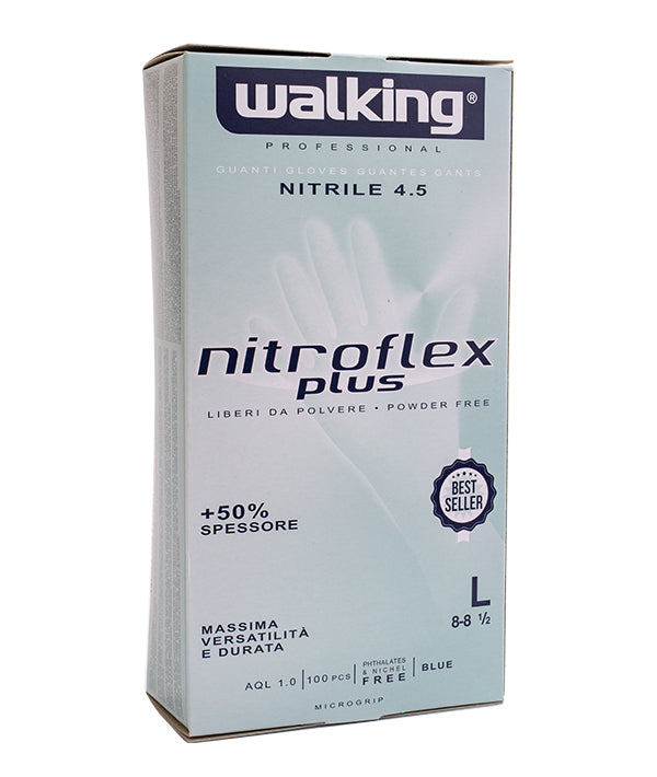 GUANTI MONOUSO NITROFLEX TG. L BLU SENZA POLVERE PZ 100