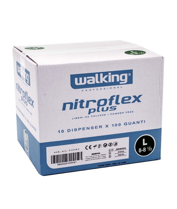 GUANTI MONOUSO NITROFLEX TG. L BLU SENZA POLVERE PZ 100