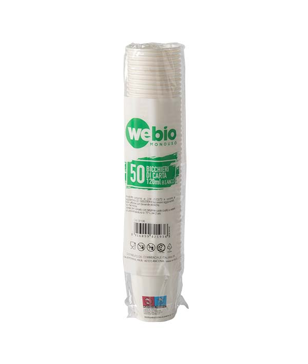 BICCHIERI CARTA USO CALDO ML 120 PZ 50