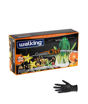 GUANTI MONO CHEF NITRILE TG. S NERI SENZA POLVERE PZ 100