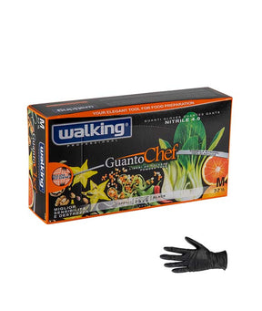GUANTI MONO CHEF NITRILE TG. M NERI SENZA POLVERE PZ 100