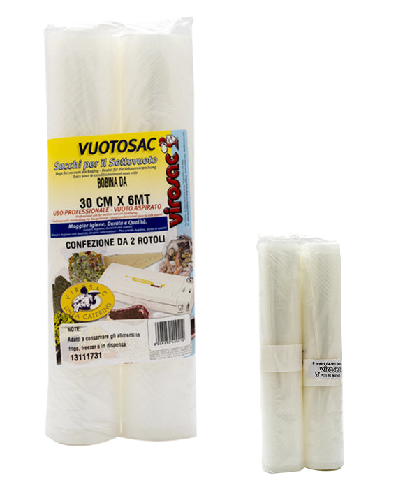 SACCHETTO ROTOLO SOTTOVUOTO GOFFRATO CM 30 X MT 6 PZ 2