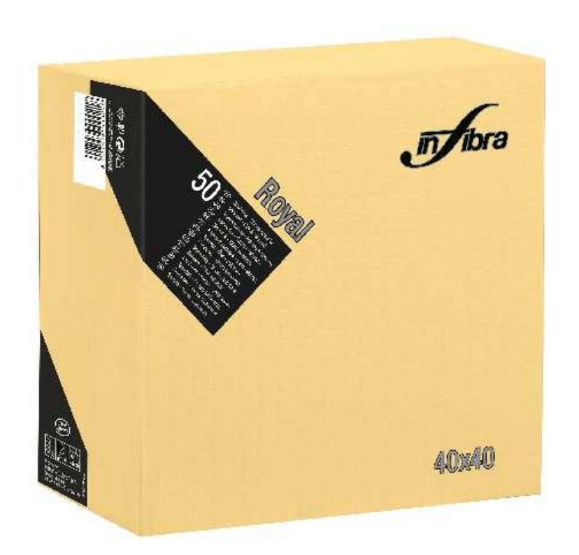 TOVAGLIOLI CREMA 4 VELI ROYAL INFIBRA CM 40X40 PZ 50
