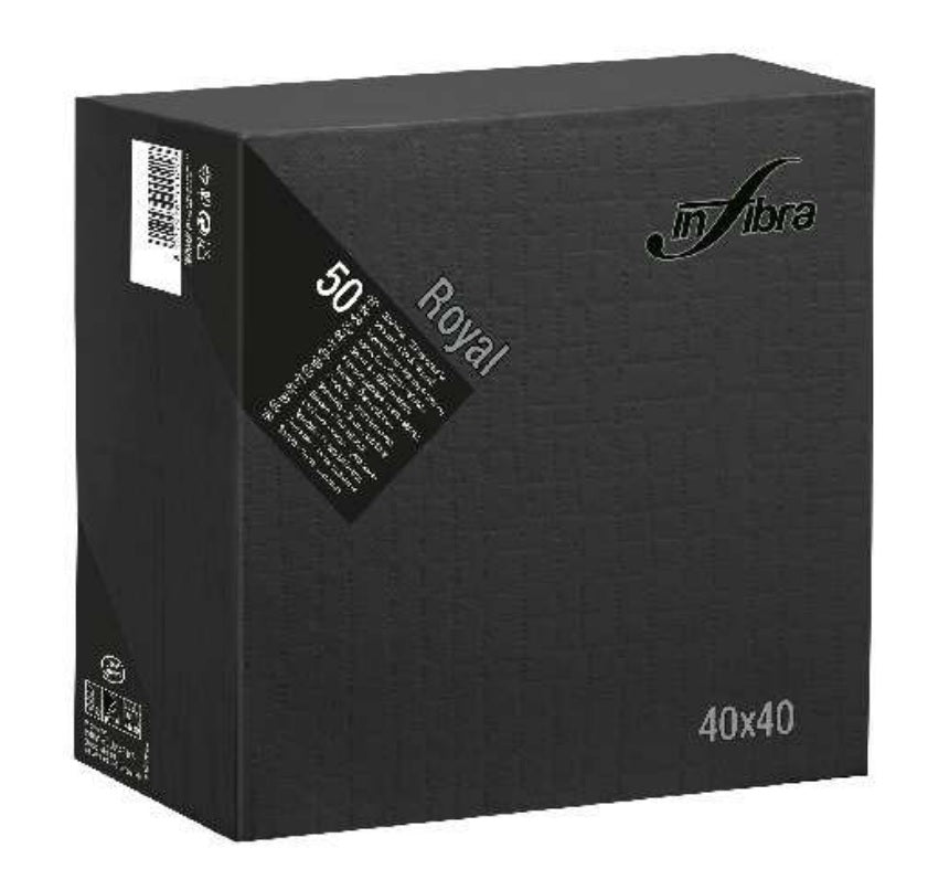 TOVAGLIOLI NERO 4 VELI ROYAL INFIBRA CM 40X40 PZ 50
