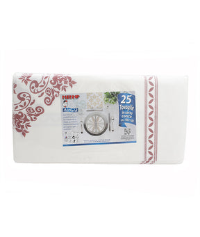 TOVAGLIA CARTA A SECCO DECORO ANTICO ROSONE CM 100X100 PZ 25