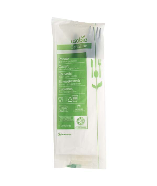 POSATE BIS NERO CON TOVAGLIOLO 1 VELO COMPOSTABILE PZ 400