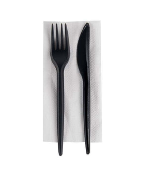 POSATE BIS NERO CON TOVAGLIOLO 1 VELO COMPOSTABILE PZ 400
