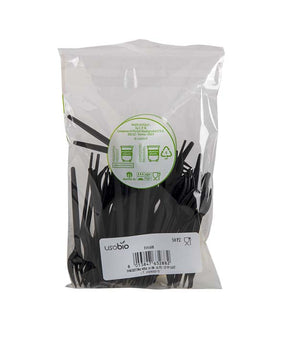 FORCHETTINA NERA COMPOSTABILE CM 10 PZ 50