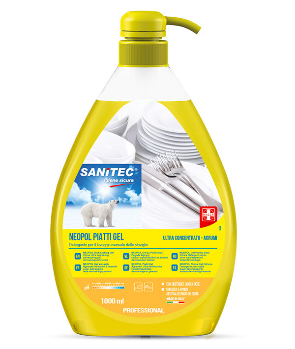 PIATTI GEL NEOPOL CON DISPENSER AGRUMI 1231 SANITEC LT 1