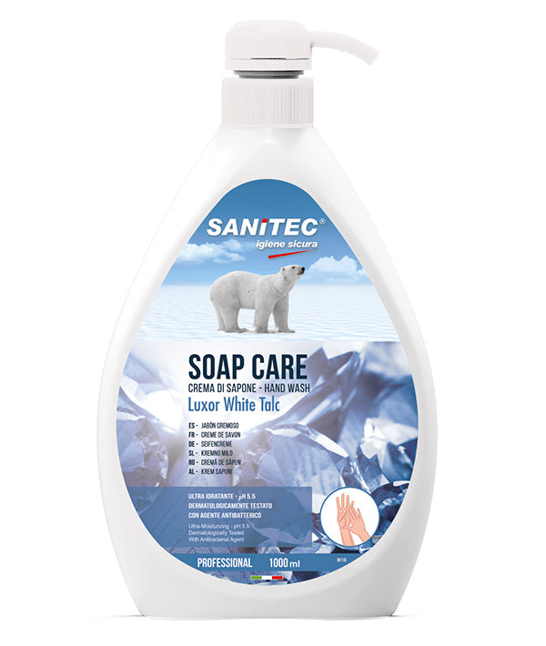 SAPONE CREMA MANI CON DISPENSER ANTIBATTERICO 1020 SANITEC LT 1