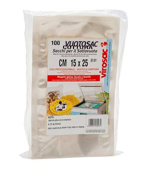 SACCHETTO SOTTOVUOTO PER COTTURA CM 15X25 PZ 100