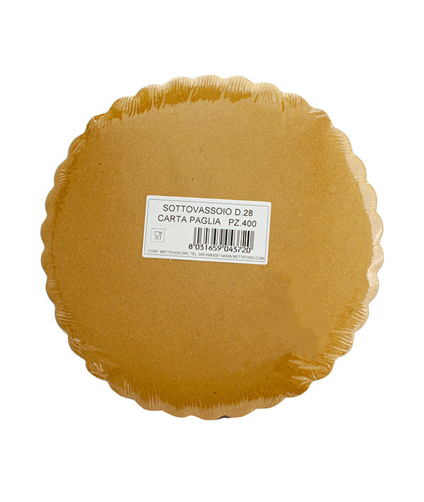 SOTTOFRITTO ROTONDO IN CARTA PAGLIA PER ALIMENTI CM 28 PZ 500