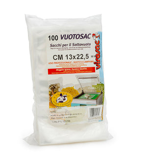 SACCHETTO SOTTOVUOTO LISCIO CM 13X22,5 VIROSAC PZ 100